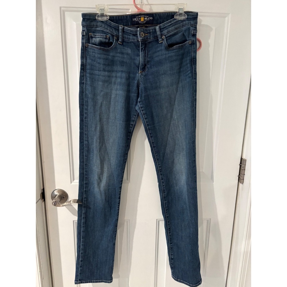 Lucky Brand Straight Leg Jeans Dark Wash Denim‎ Everyday Casual Size 6/28